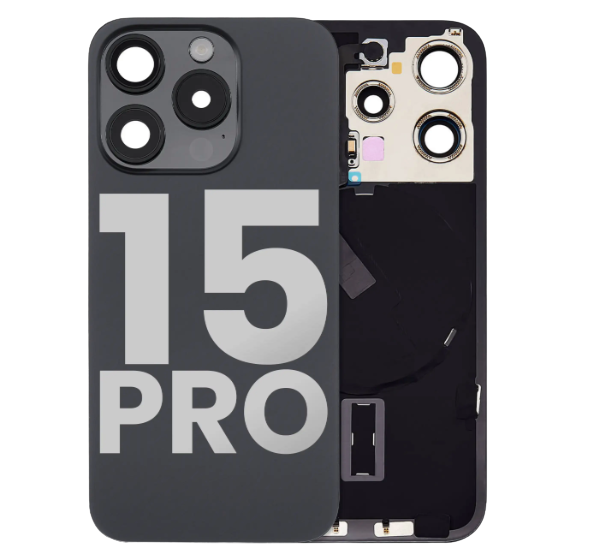 iPhone 15 Pro Back Glass with Steel Plate with Wireless NFC Charging MagSafe Magnet & Flashlight Flex (Used OEM Pull: Like New)