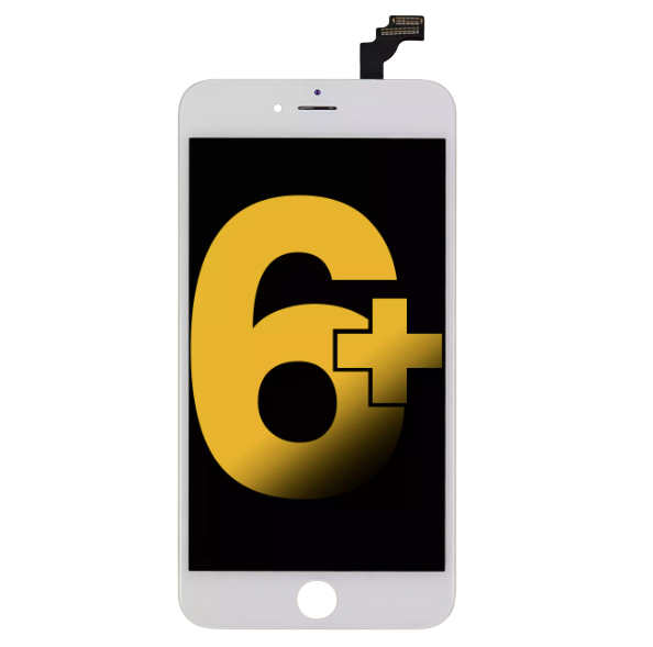 White premium iPhone 6 Plus screen replacement with steel plate