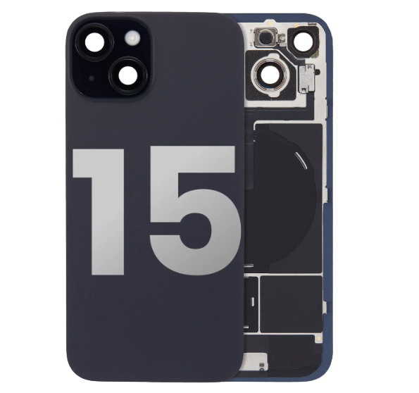 iPhone 15 Back Glass with Steel Plate with Wireless NFC Charging MagSafe Magnet & Flashlight Flex (Used OEM Pull: Like New)