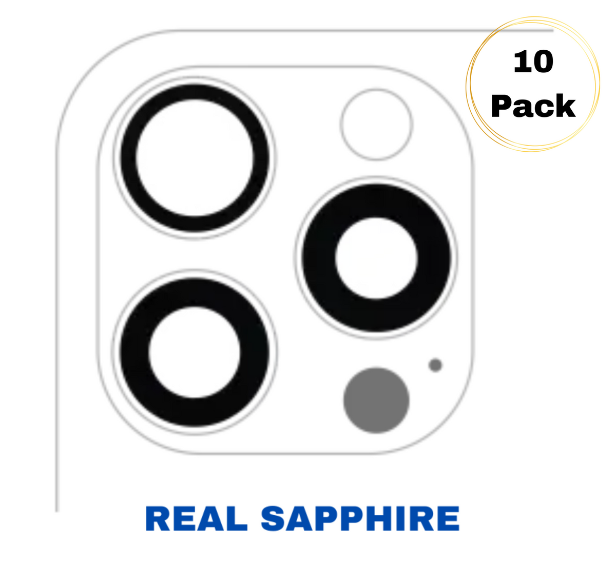 Real sapphire rear camera lens cover glass 3 piece set with adhesive