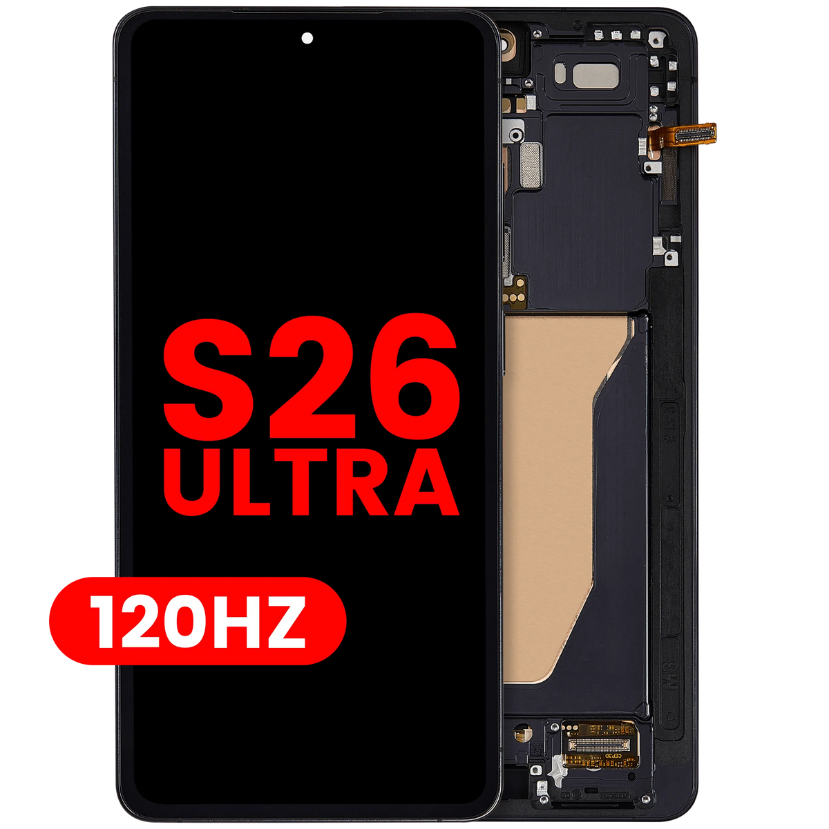 Samsung Galaxy S26 Ultra 120Hz OLED screen assembly with frame - Black
