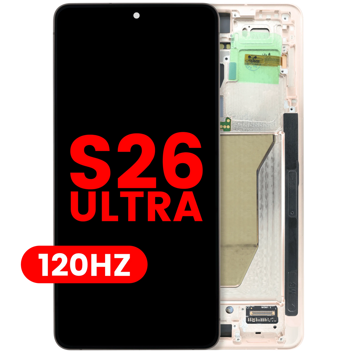 Samsung Galaxy S26 Ultra 120Hz OLED screen assembly with frame - Silver Shadow