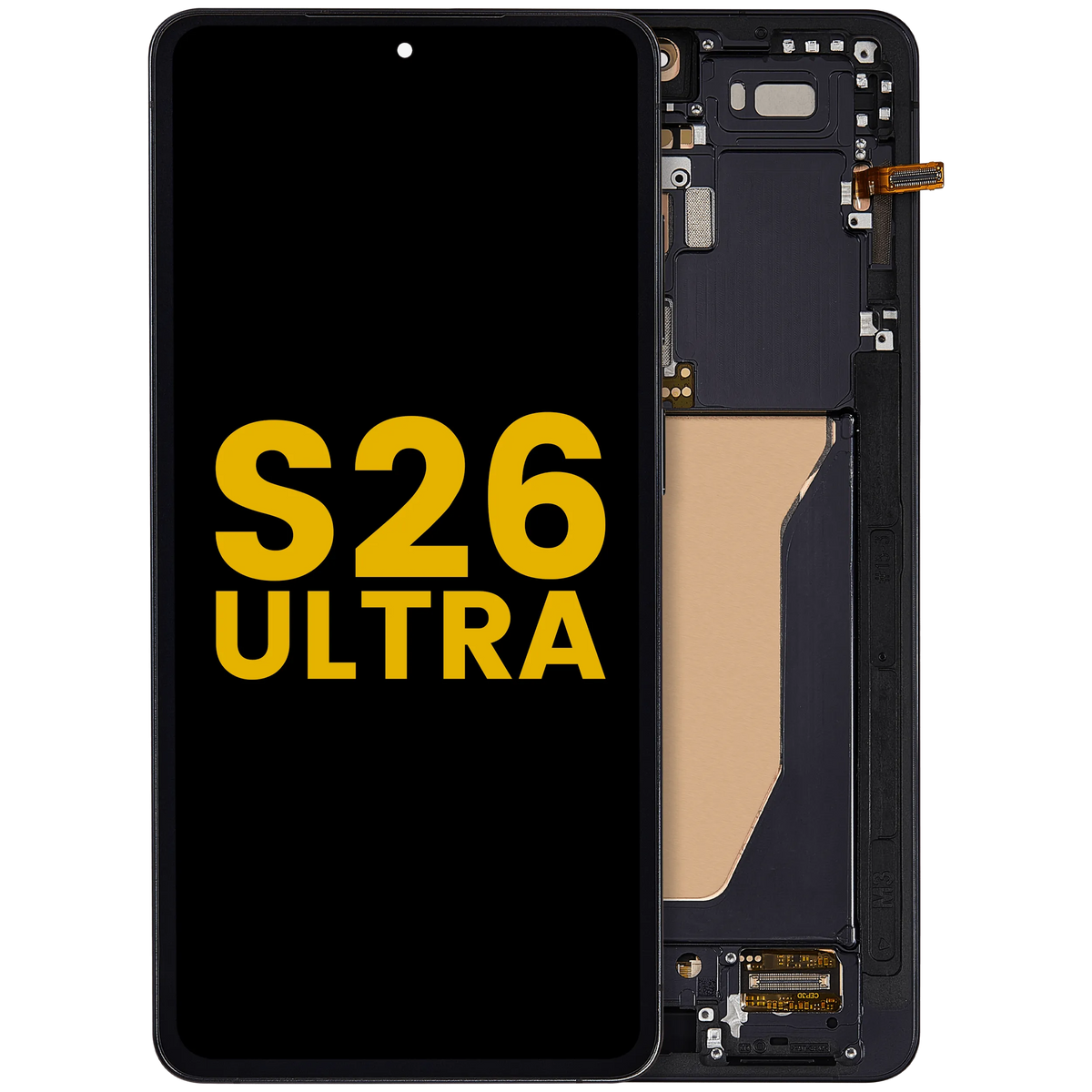Samsung Galaxy S26 Ultra refurbished OLED screen assembly with frame - Black