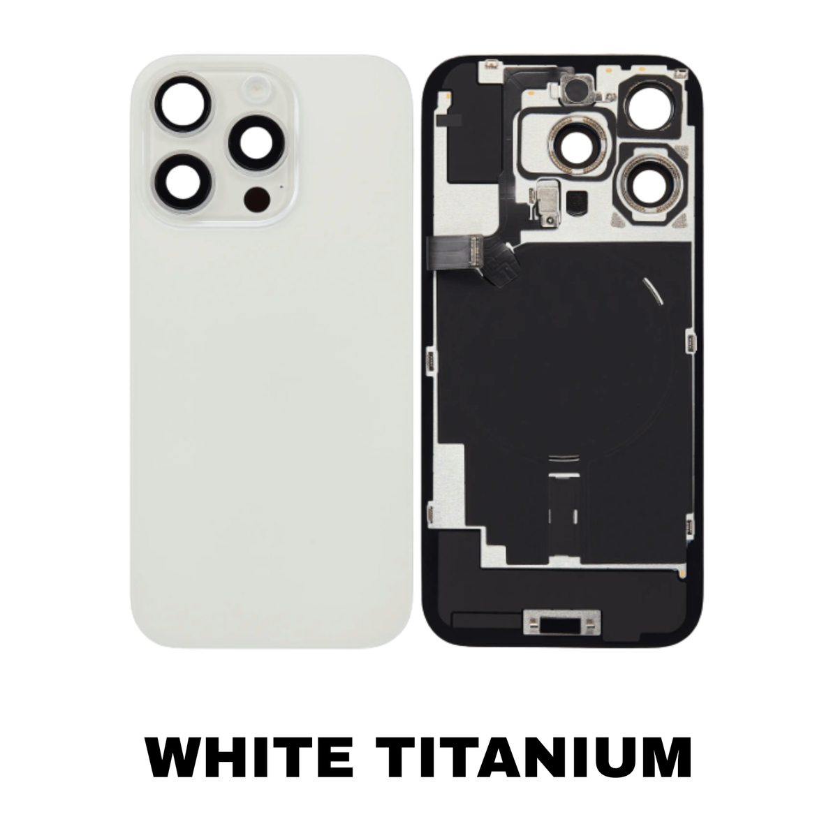iPhone 16 Pro rear glass White Titanium no logo MagSafe NFC