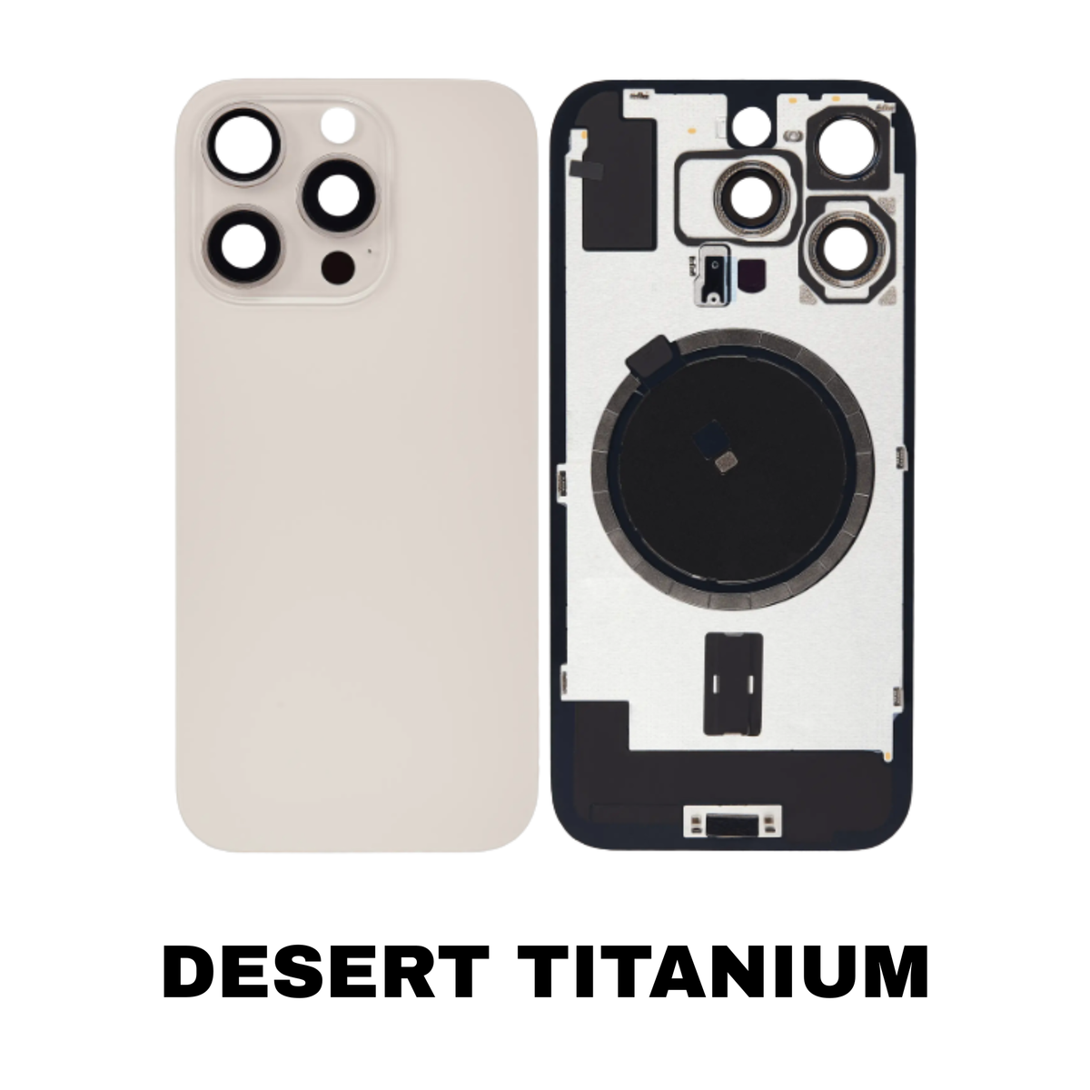 iPhone 16 Pro rear glass Desert Titanium no logo MagSafe