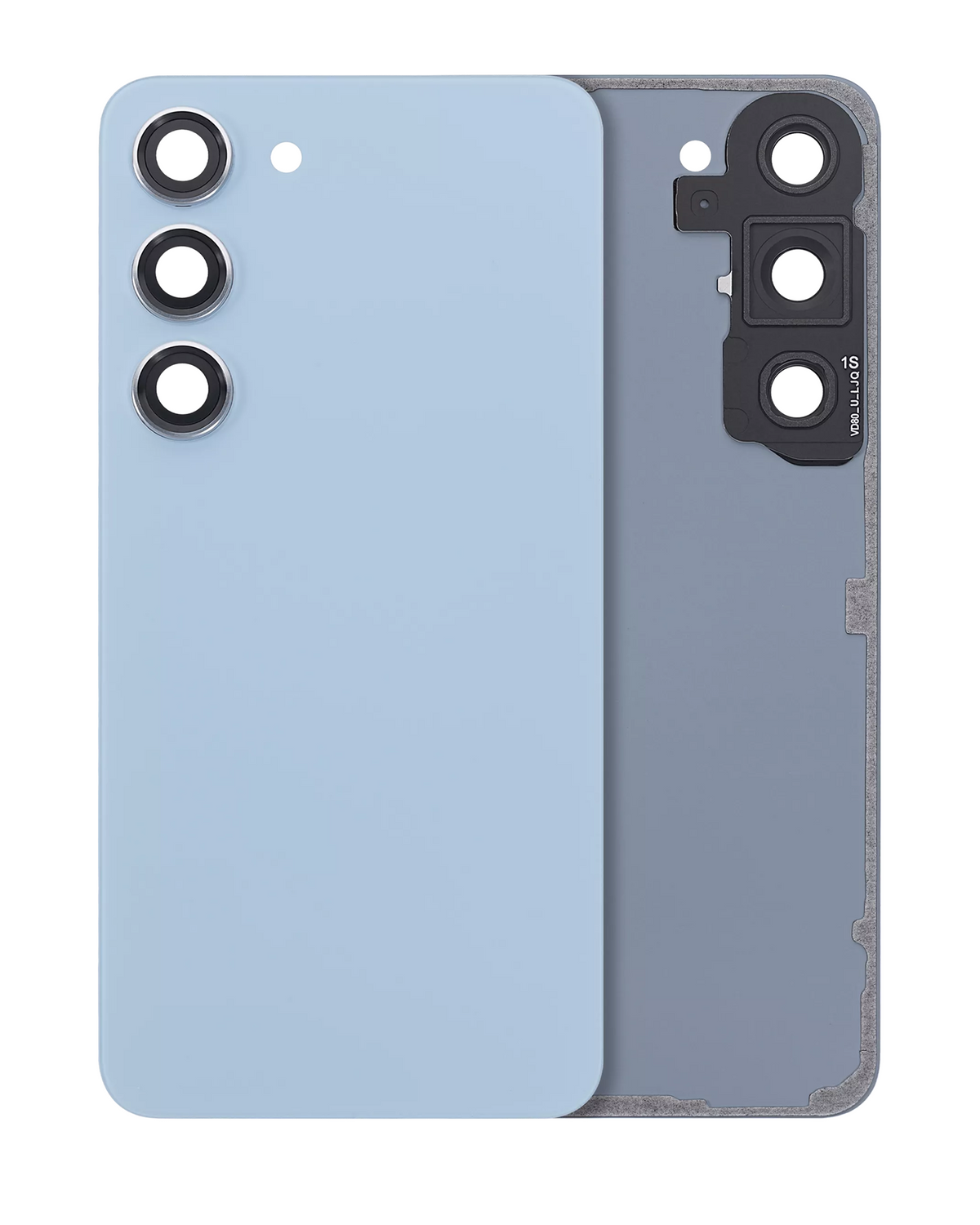 Samsung Galaxy S23 aftermarket back cover glass with camera lens no logo - Blue