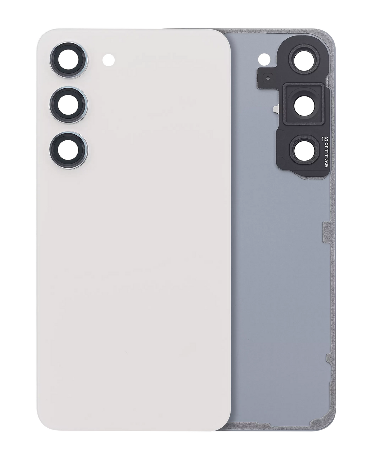 Samsung Galaxy S23 aftermarket back cover glass with camera lens no logo - Cream