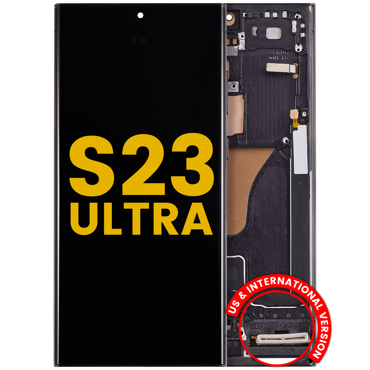 Samsung Galaxy S23 Ultra OEM Refurbished OLED With Frame - Phantom Black