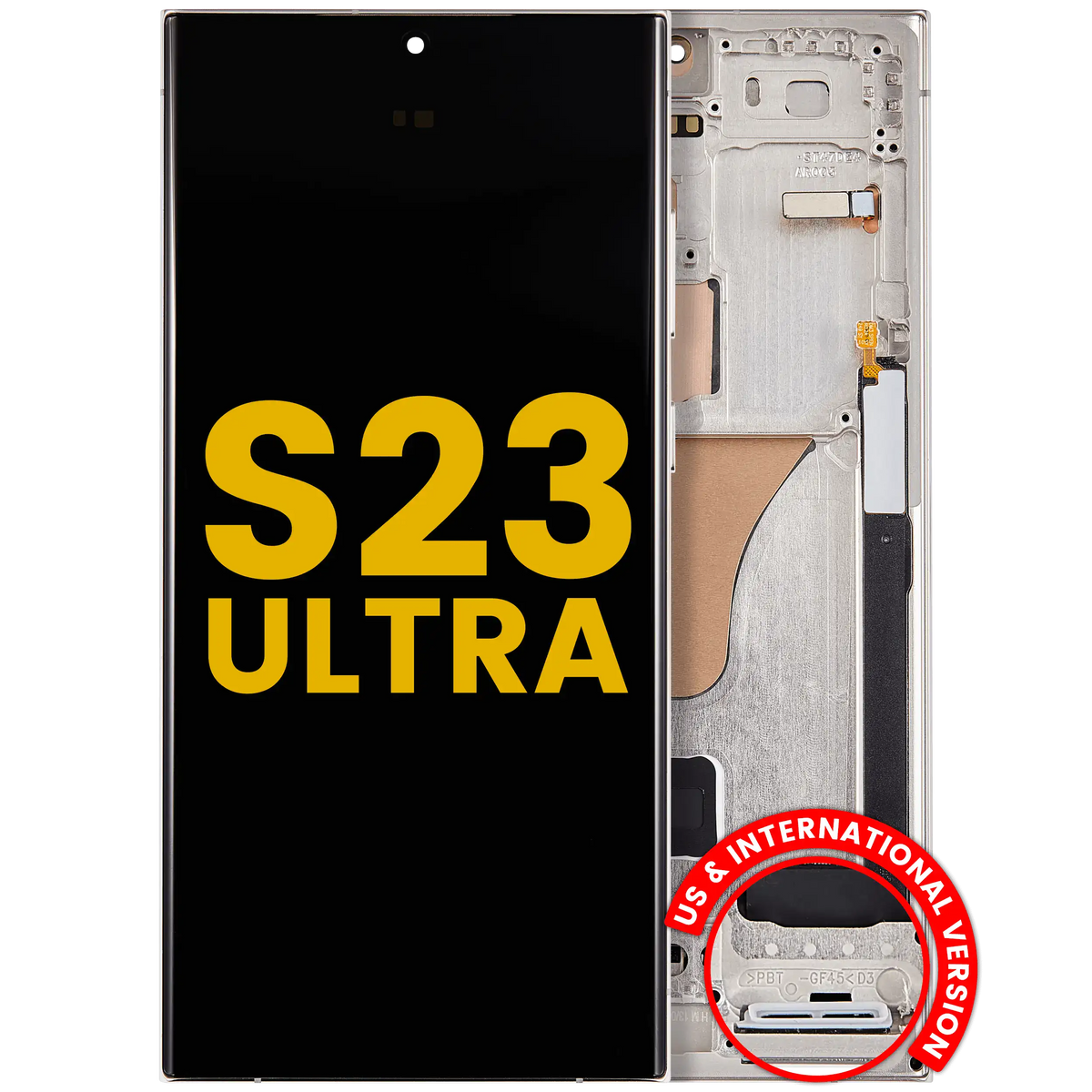 Samsung Galaxy S23 Ultra OEM Refurbished OLED With Frame - Cream