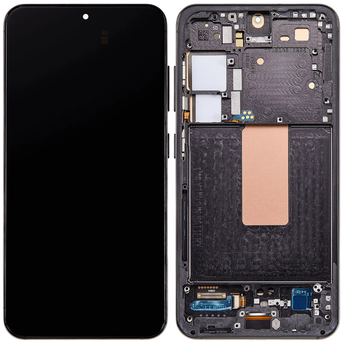 Samsung Galaxy S23 aftermarket 120Hz OLED assembly with frame - Phantom Black - detail view 5