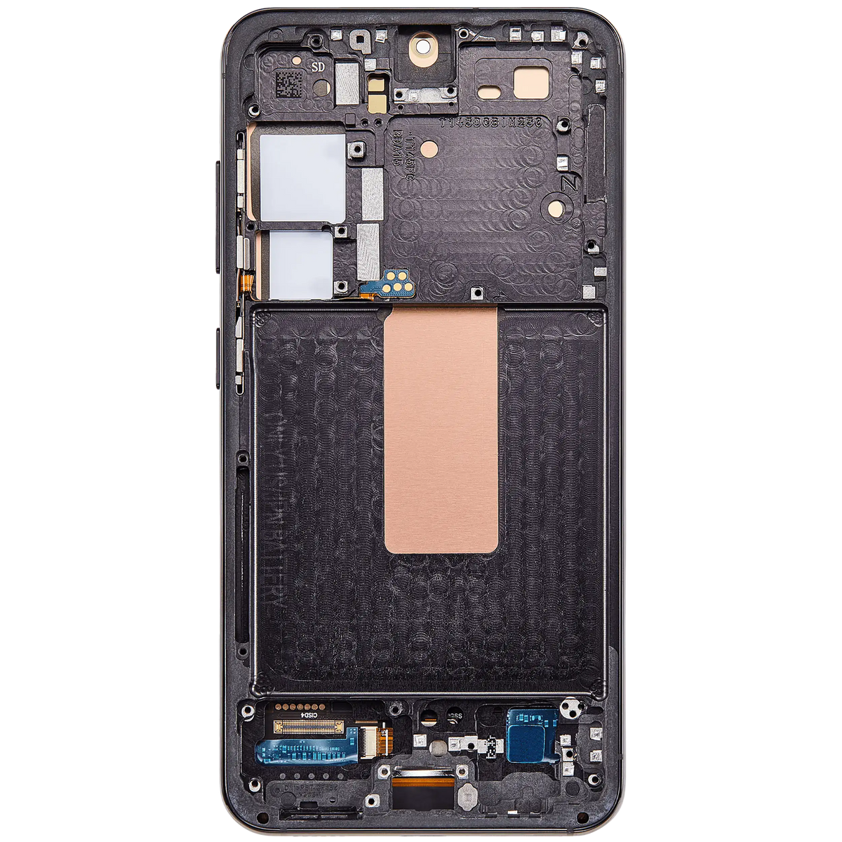 Samsung Galaxy S23 aftermarket 120Hz OLED assembly with frame - Phantom Black - detail view 9