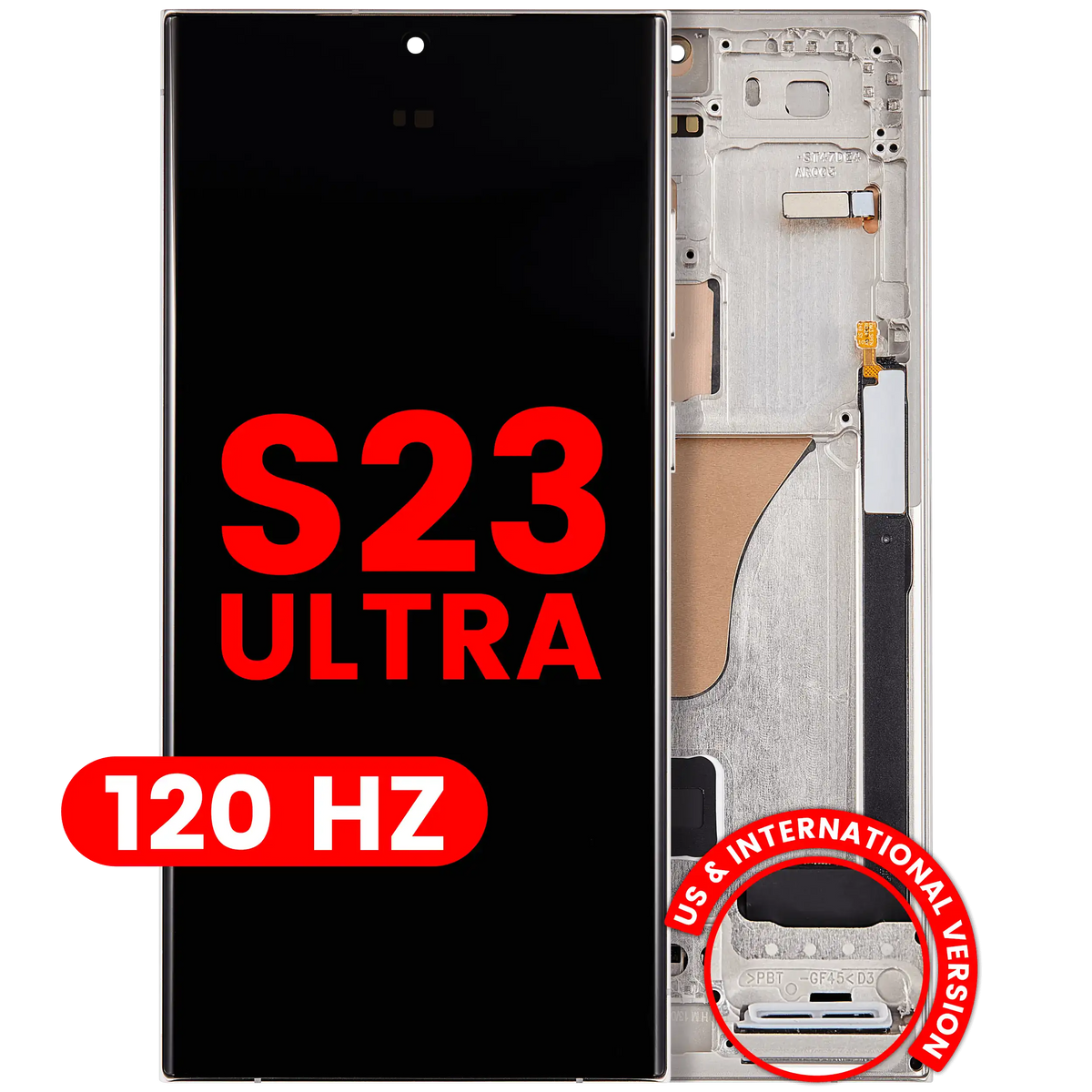 Samsung Galaxy S23 Ultra Aftermarket 120Hz OLED With Frame - Cream