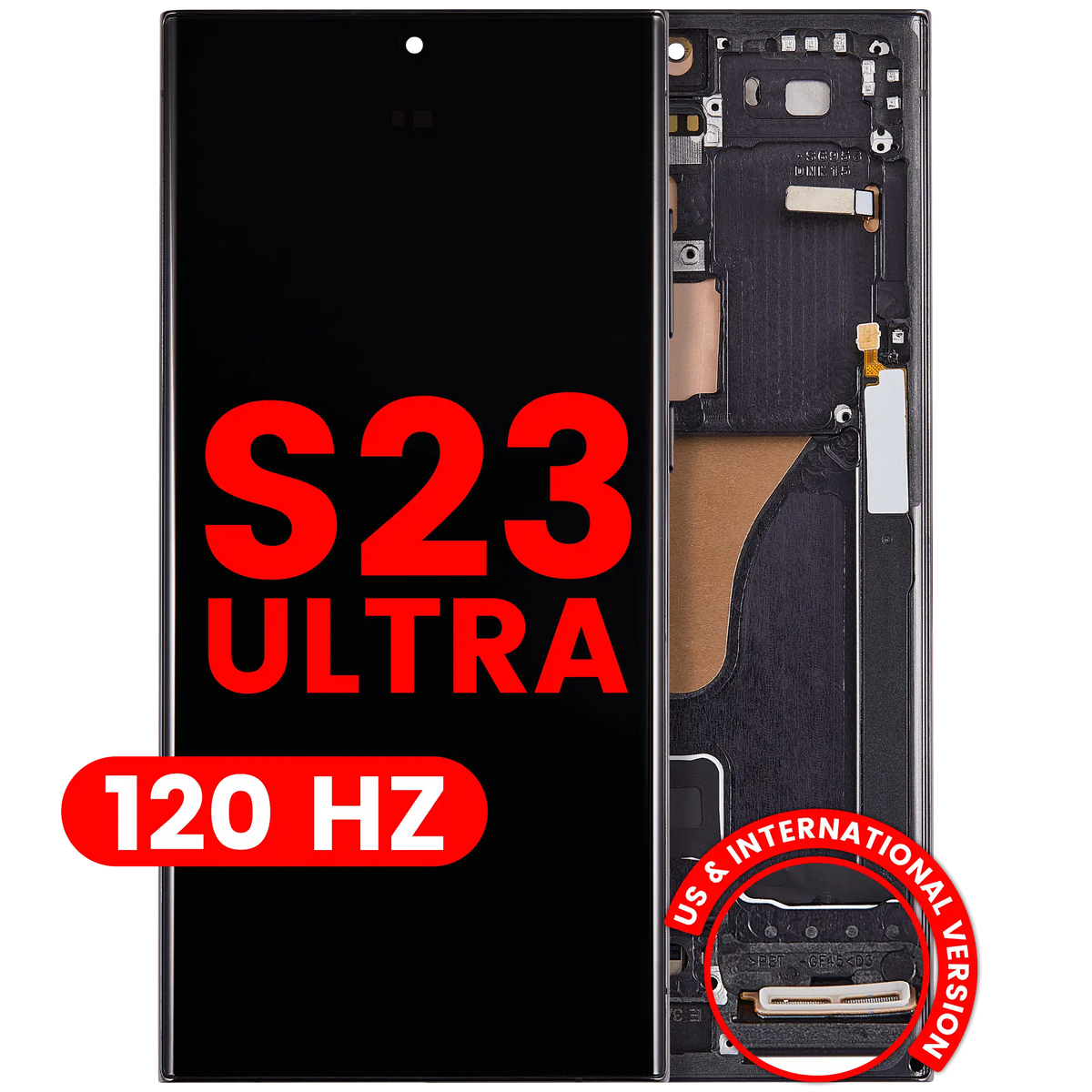 Samsung Galaxy S23 Ultra Aftermarket 120Hz OLED With Frame - Phantom Black