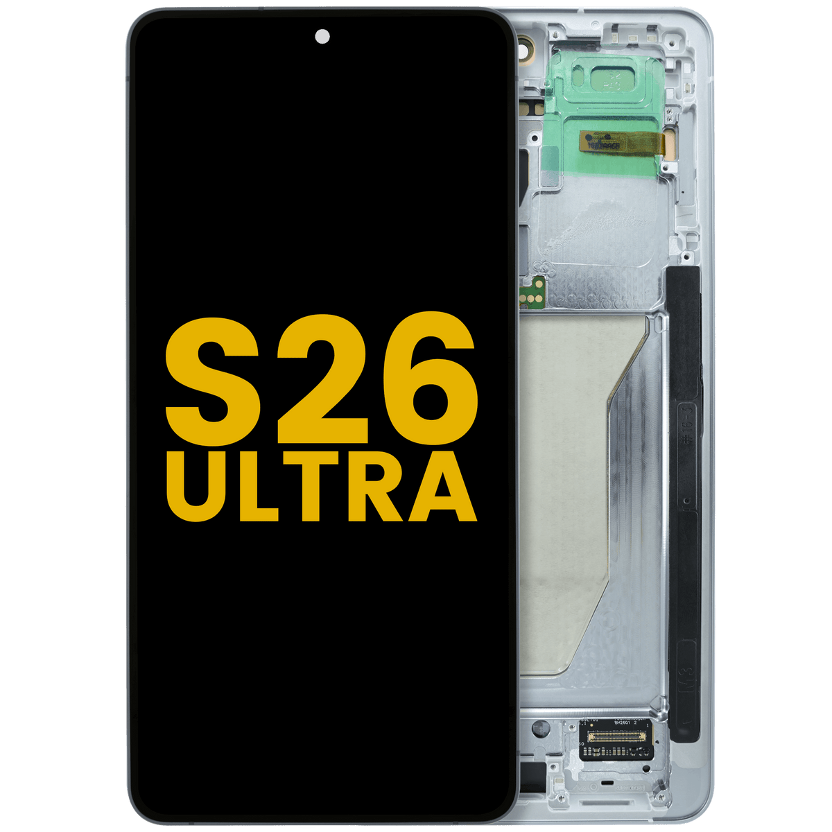 Samsung Galaxy S26 Ultra refurbished OLED screen assembly with frame - Silver Shadow