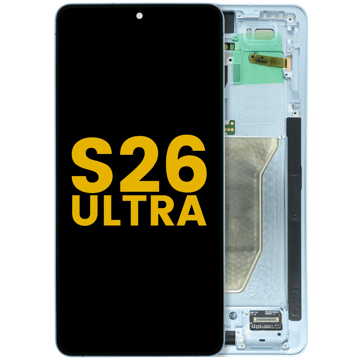 Samsung Galaxy S26 Ultra refurbished OLED screen assembly with frame - Sky Blue