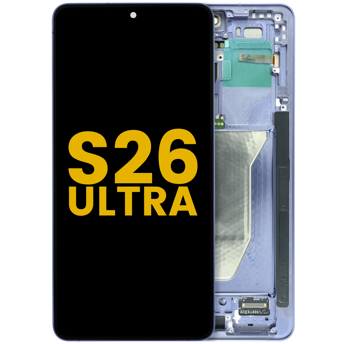 Samsung Galaxy S26 Ultra refurbished OLED screen assembly with frame - Cobalt Violet