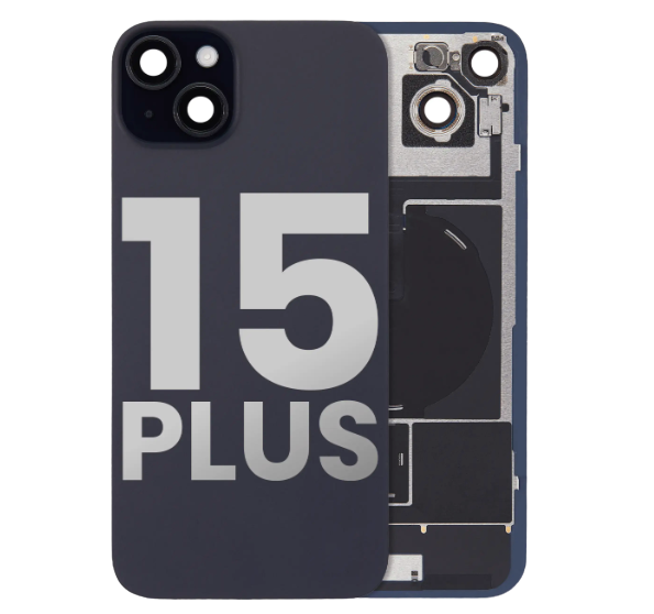 iPhone 15 Plus Back Glass with Steel Plate with Wireless NFC Charging MagSafe Magnet & Flashlight Flex (Used OEM Pull: Like New)