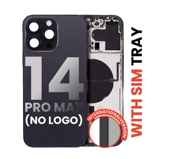 iPhone 14 Pro Max Back Housing with Small Pre-Installed (International Version) (with SIM Tray) (No Logo)
