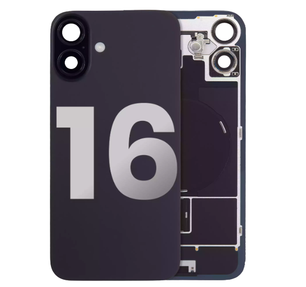 iPhone 16 Back Glass with Steel Plate with Wireless NFC Charging MagSafe Magnet & Flashlight Flex (Used OEM Pull: Like New)