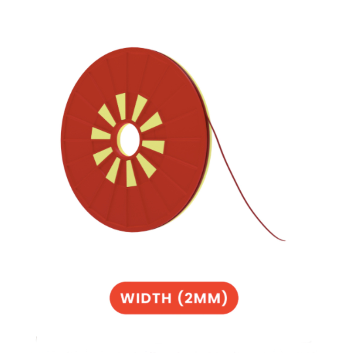 Double-Sided Polyester Red Tape 2 mm × 25 m roll