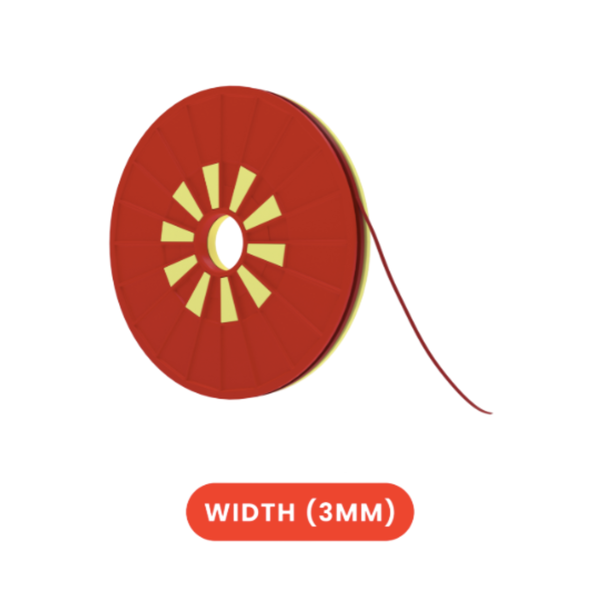 Double-Sided Polyester Red Tape 3 mm × 25 m roll