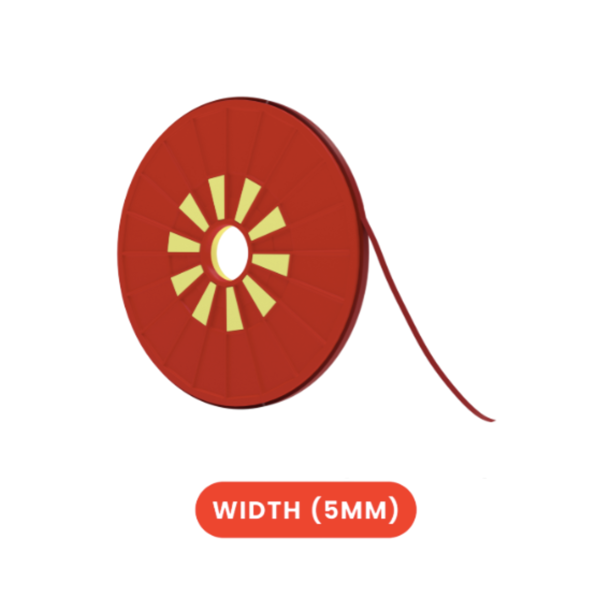 Double-Sided Polyester Red Tape roll 5mm × 25m