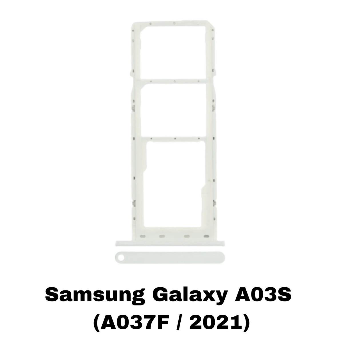 Samsung Galaxy A03S (A037F / 2021) Dual Sim Card Tray (White)