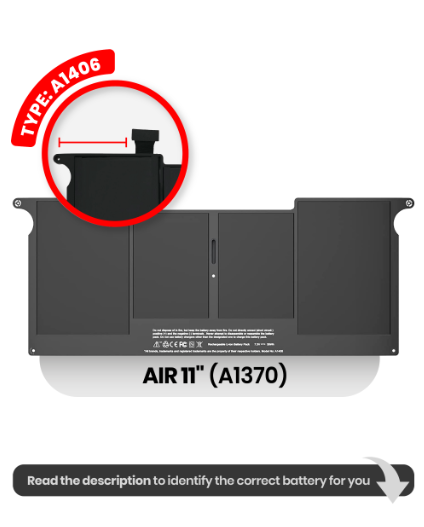 Battery A1375 Fro Macbook Air 11" < A1370 / Late 2010 >