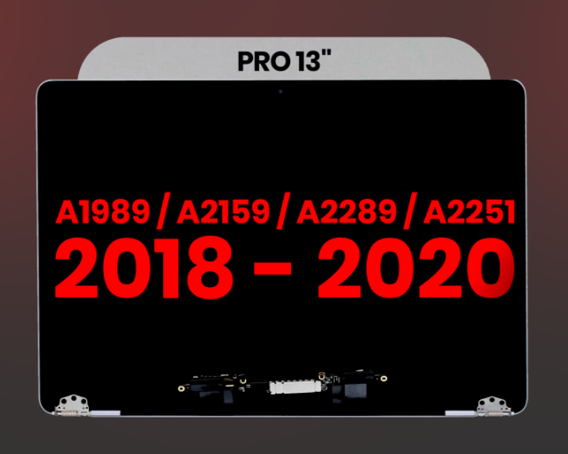 Complete LCD Display Assembly Compatible For MacBook Pro 13" (A1989 / Late 2018 / Early 2019) (A2159 / Mid 2019) (A2289 / A2251 / Mid 2020) (Aftermarket Plus) (Space Gray)