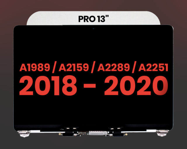 Complete LCD Display Assembly Compatible For MacBook Pro 13" (A1989 / Late 2018 / Early 2019) (A2159 / Mid 2019) (A2289 / A2251 / Mid 2020) (Aftermarket Plus) (Silver)