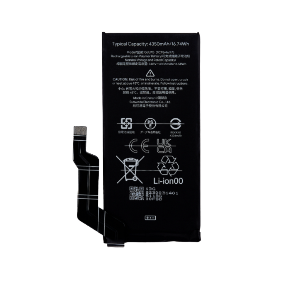 Google Pixel 6A Replacement Battery Front View