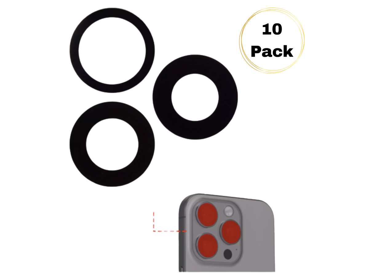 iPhone 16 Pro Max rear camera lens cover glass with adhesive 10 pack