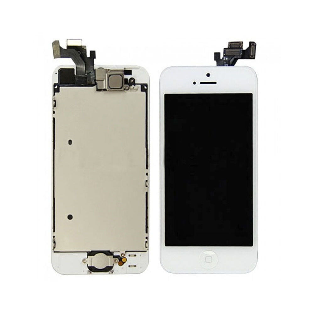 iPhone 5 Screen Assembly with Steel Plate - White (Premium)