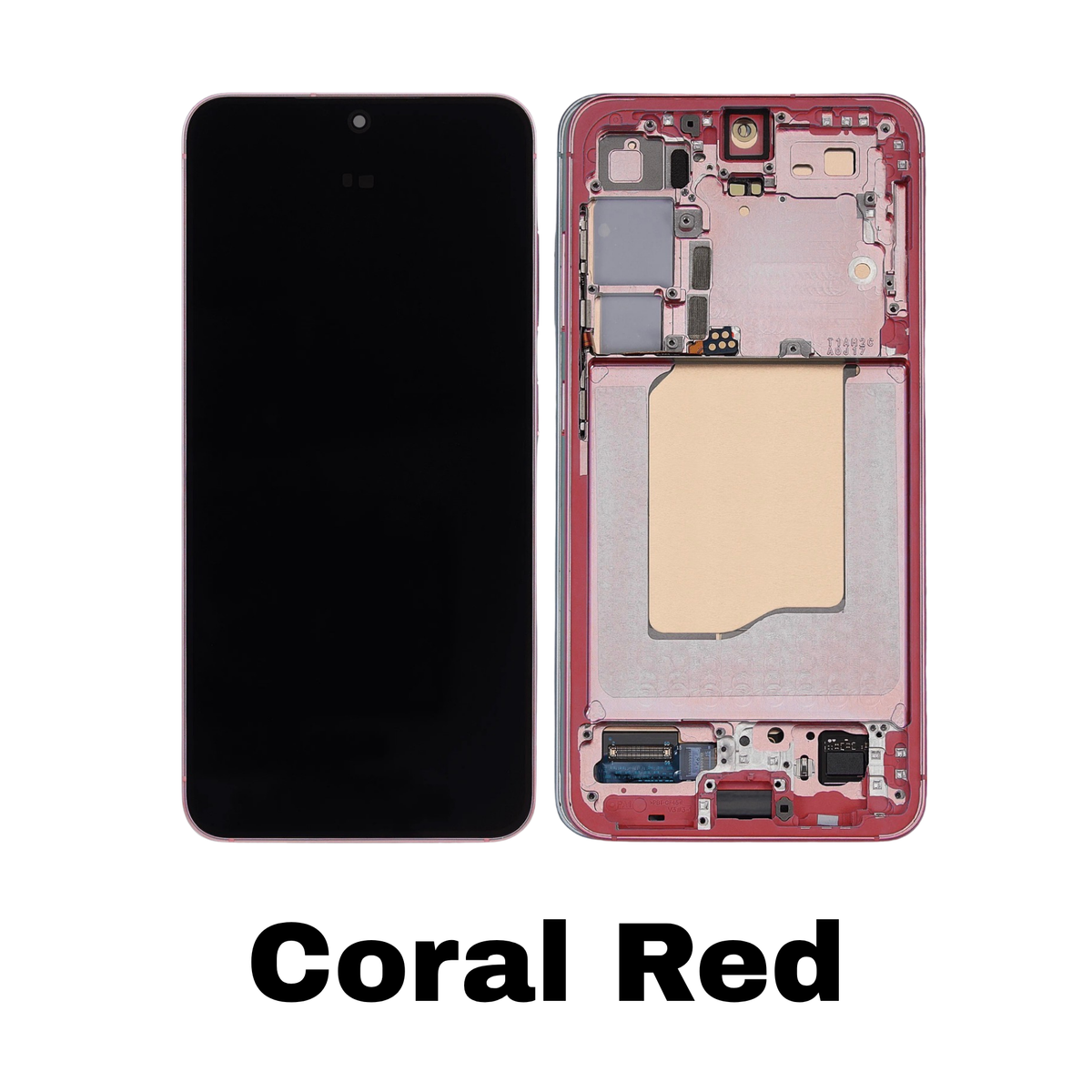 Samsung Galaxy S25 Coral Red OLED Assembly With Frame