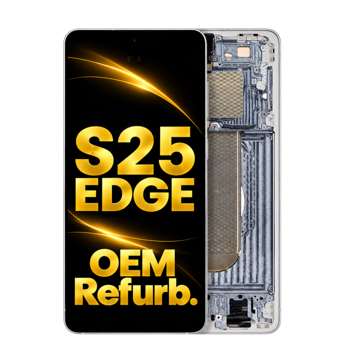 Samsung Galaxy S25 Edge OEM OLED Assembly With Frame Titanium Silver