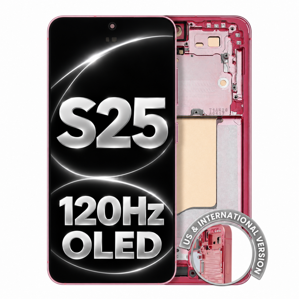 Samsung Galaxy S25 Coral Red OLED Assembly With Frame