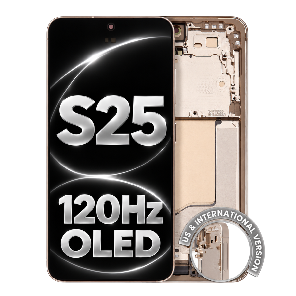 Samsung Galaxy S25 Pink Gold OLED Assembly With Frame