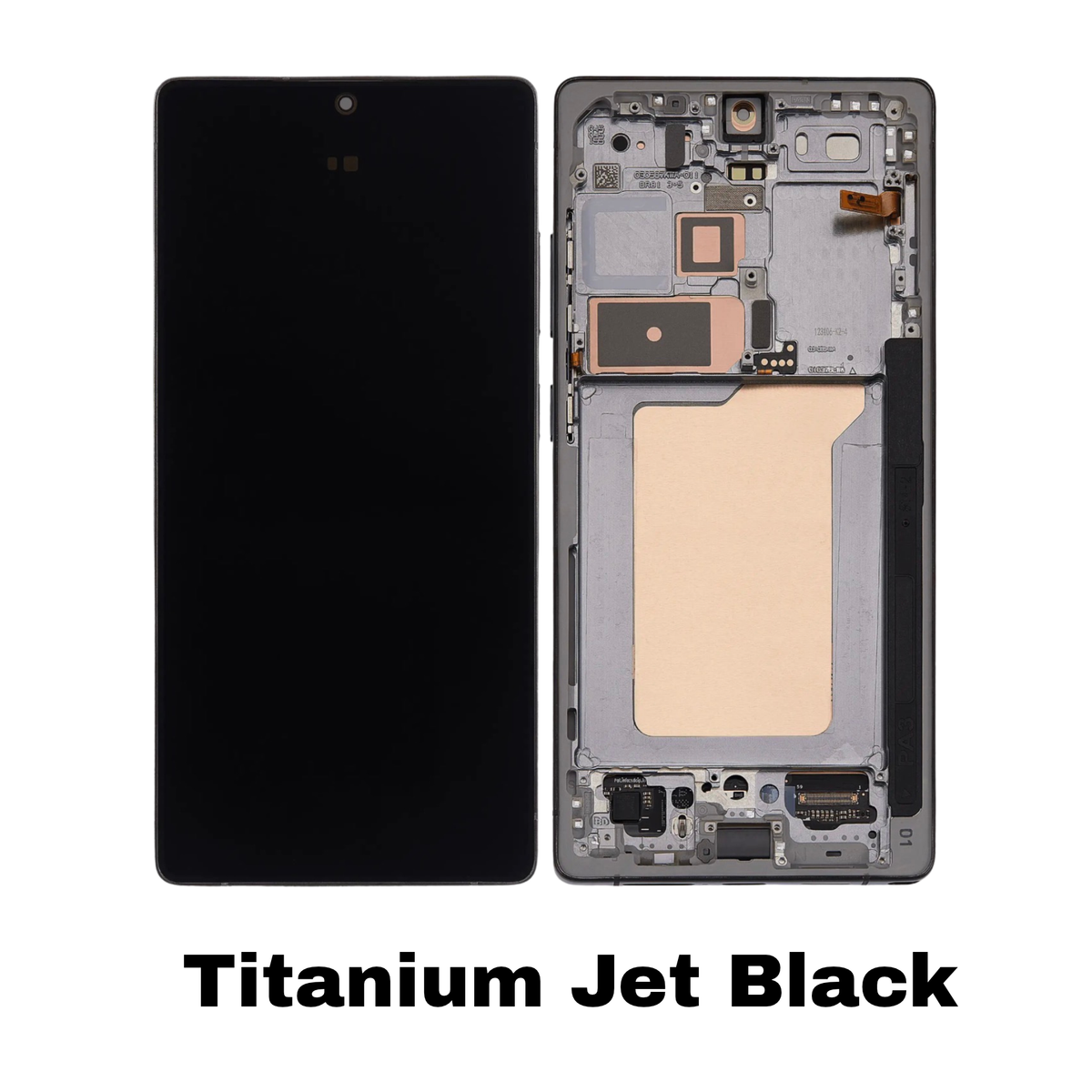S25 Ultra Titanium Jet Black Screen front and rear view