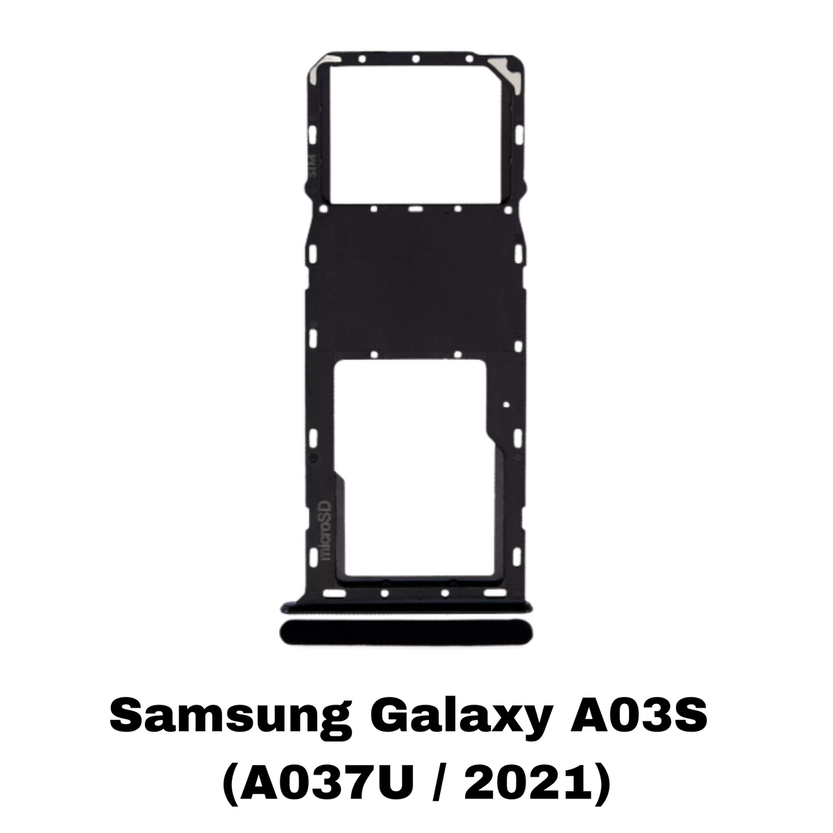 Samsung Galaxy A03S (A037U / 2021) Single Sim Card Tray (Black)