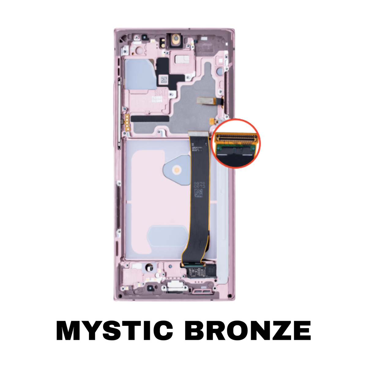 Samsung Galaxy Note 20 Ultra 5G OLED assembly with frame Aftermarket Plus Mystic Bronze