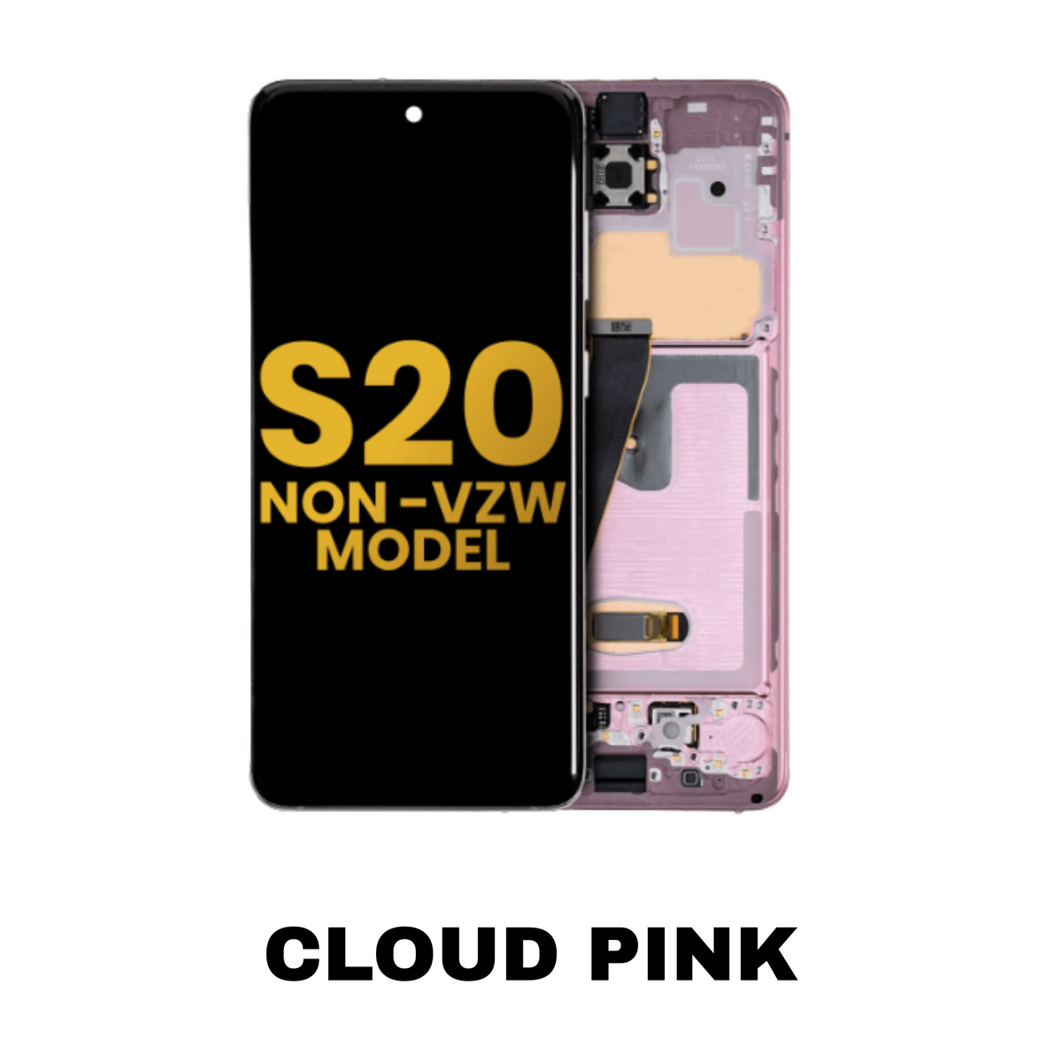 Samsung Galaxy S20 5G display replacement with frame Cloud Pink
