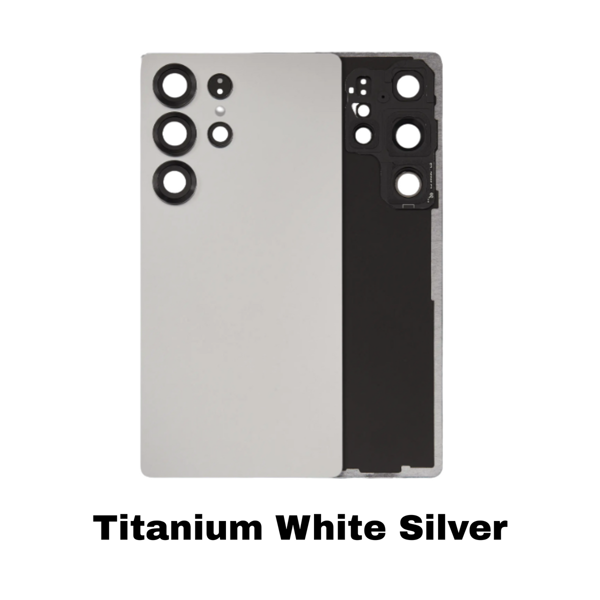 Samsung Galaxy S25 Ultra 5G Back Cover Glass With Camera Lens (Titanium White Silver)