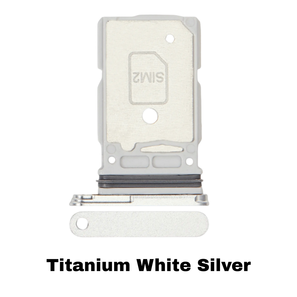 Replacement Dual SIM Holder Titanium White Silver for Samsung S25 Ultra