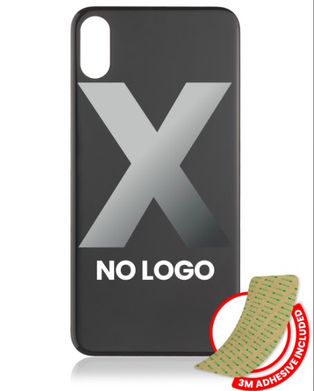 iPhone X Back Glass Replacement (No Logo / Large Camera Hole) Space Grey