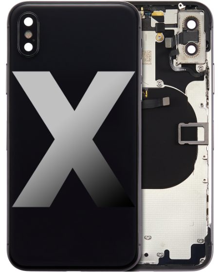 iPhone X Back Housing with Small Parts Pre-Installed (No Logo) (Space Grey)