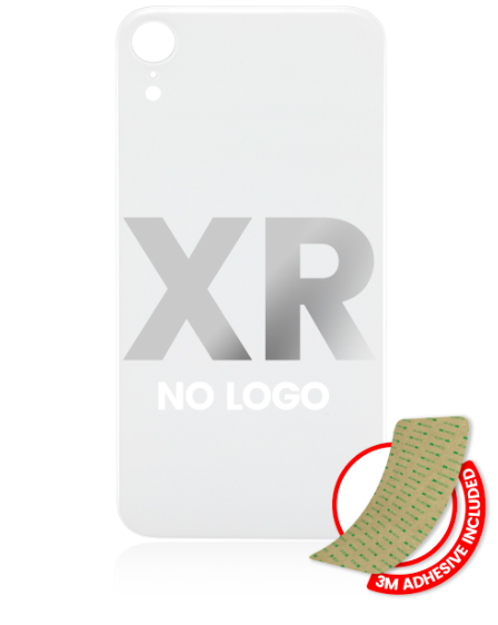 iPhone XR Back Glass Replacement (No Logo / Large Camera Hole) White