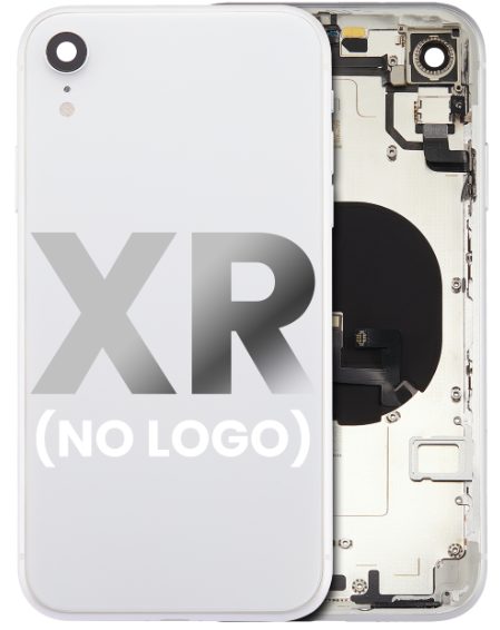 iPhone XR Back Housing with Small Components Pre-Installed (No Logo) (Silver)