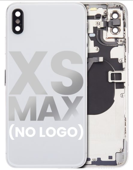 iPhone XS Max Back Housing with Small Parts Pre-Installed (No Logo) (Silver)