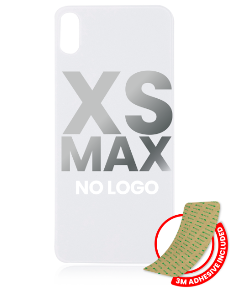 iPhone XS Max Back Glass Replacement (No Logo / Large Camera Hole) White
