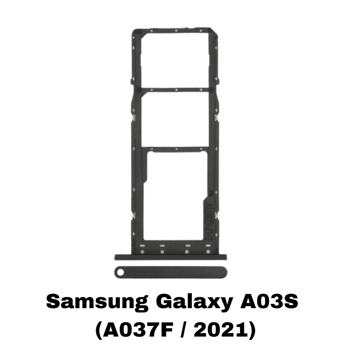 Samsung Galaxy A03S (A037F / 2021) Dual Sim Card Tray (Black)